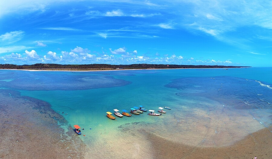 Aerial View Of Natural Pools Of Maragogi, Alagoas, Brazil. Fanta