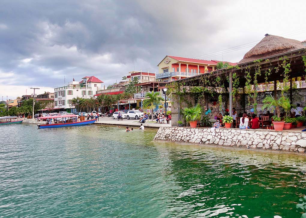 Flores, Guatemala from the water