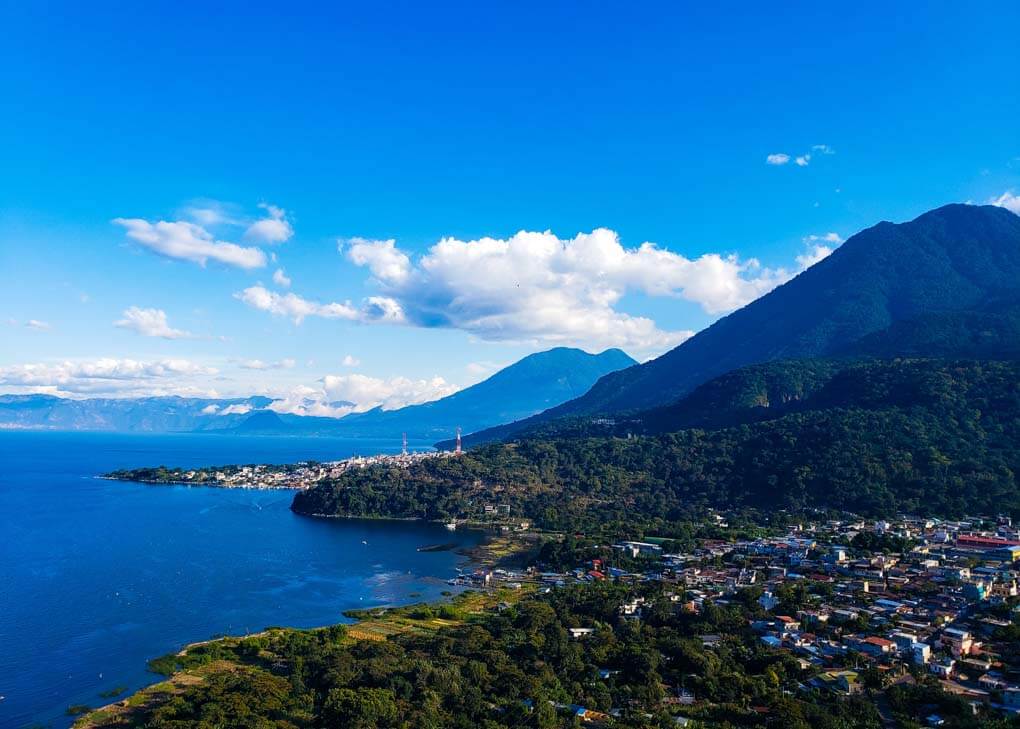 The town of San Juan on Lake Atitlan from above.