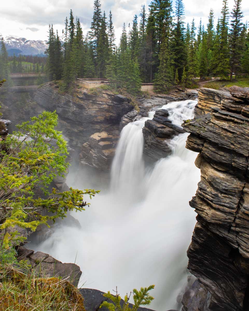 Athabasca Falls as seen from one of the back viewpoints