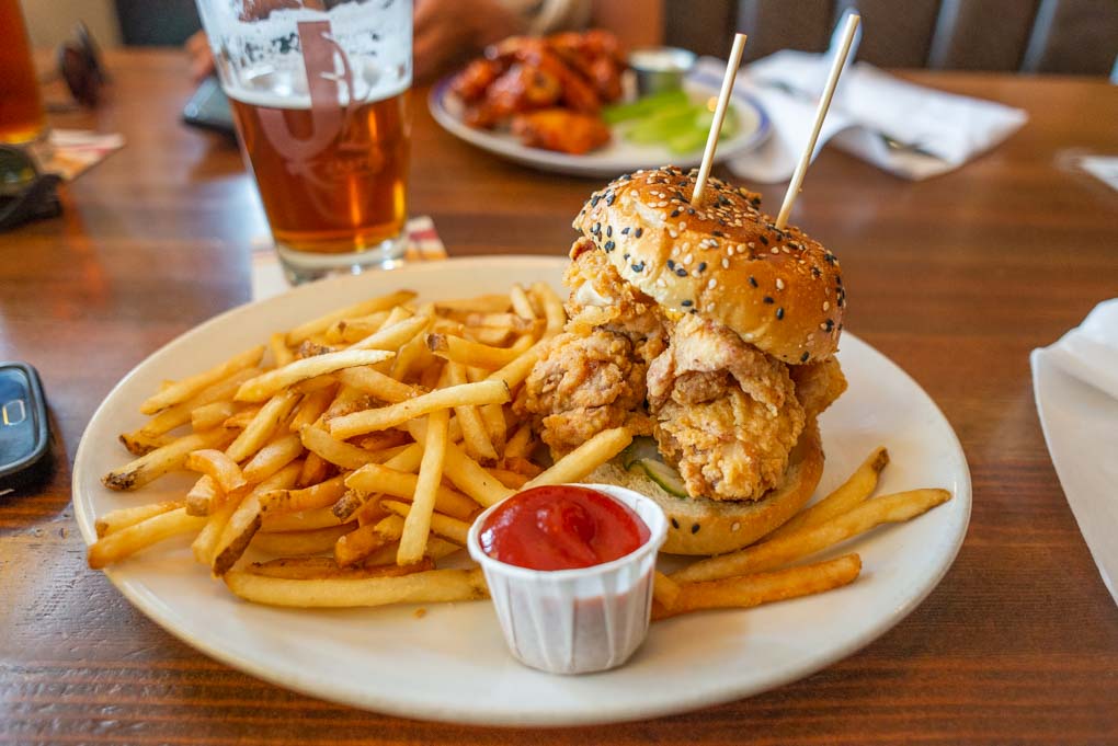 Te chicken burger at Jasper Brewing Co.