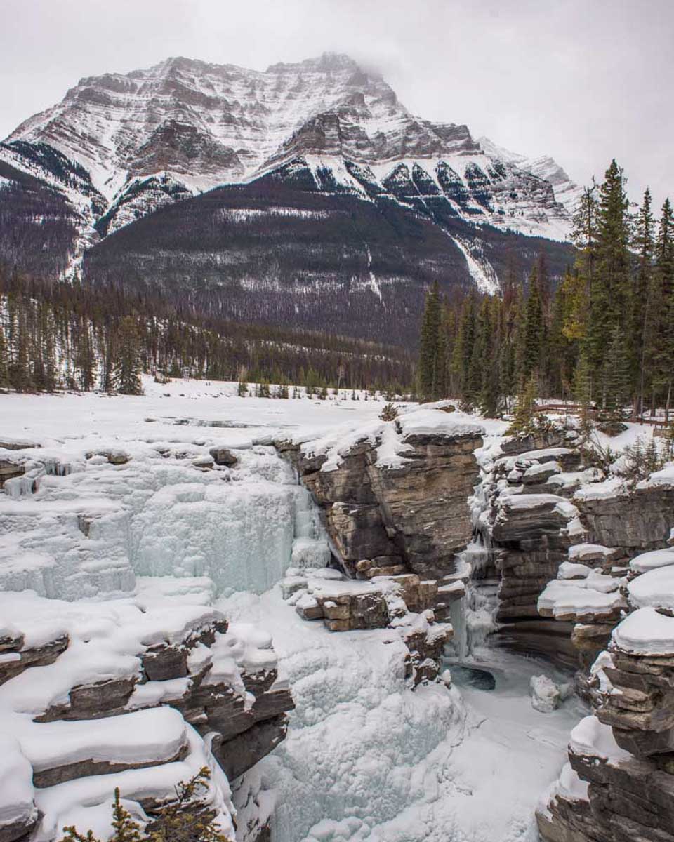 Athabasca Falls in winter 1