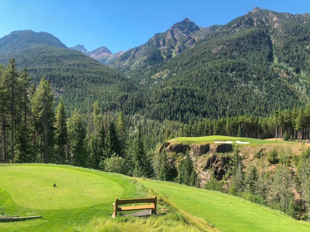 The Cliffhanger Hole at Greywolf Golf Course near Invermere, BC