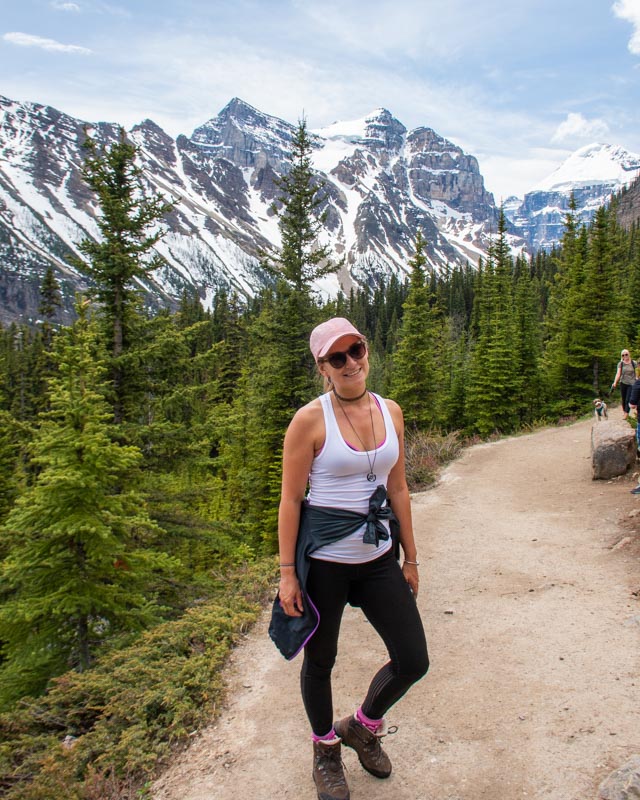 Bailey poses for a photo on the Lake Agnes Tea House Trail
