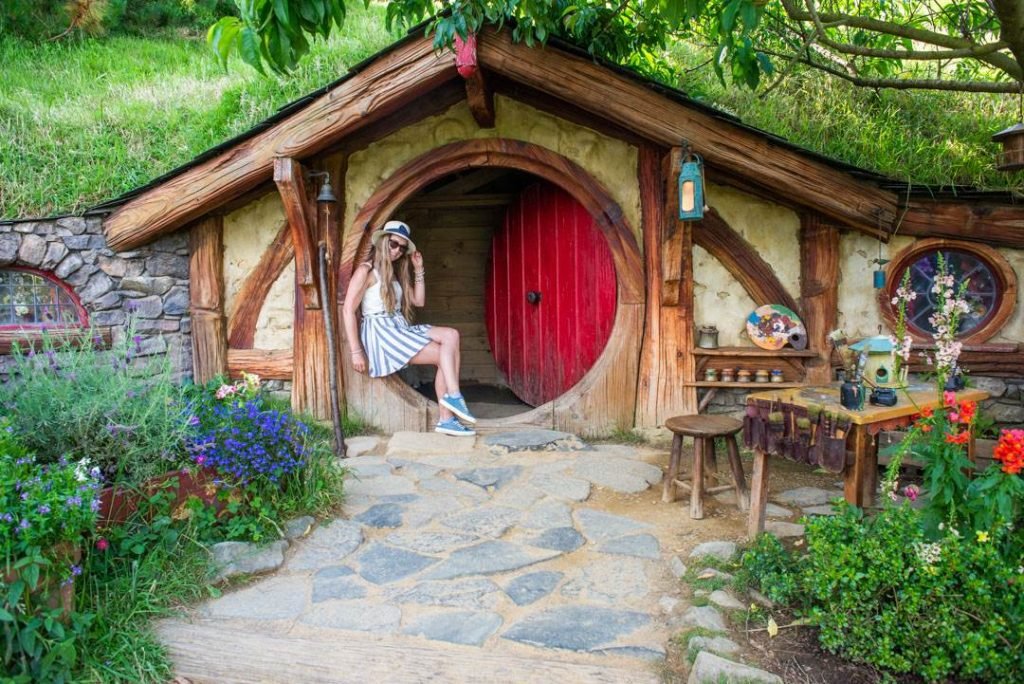posing at hobbiton