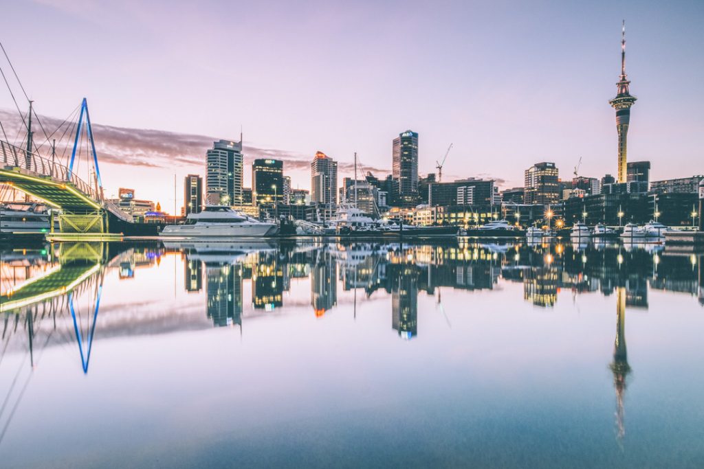 view of auckland from out on the water