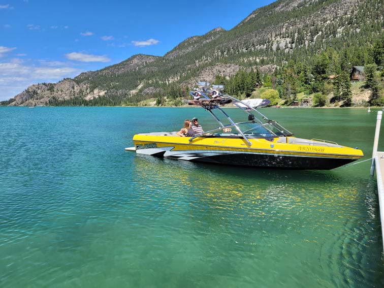 wake-boarding tour on Columbia Lake