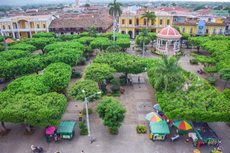 The main plaza in Granada, Nicaragua