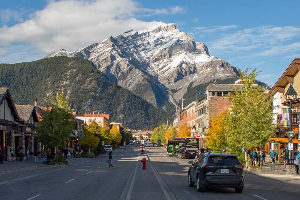 Banff Ave during fall