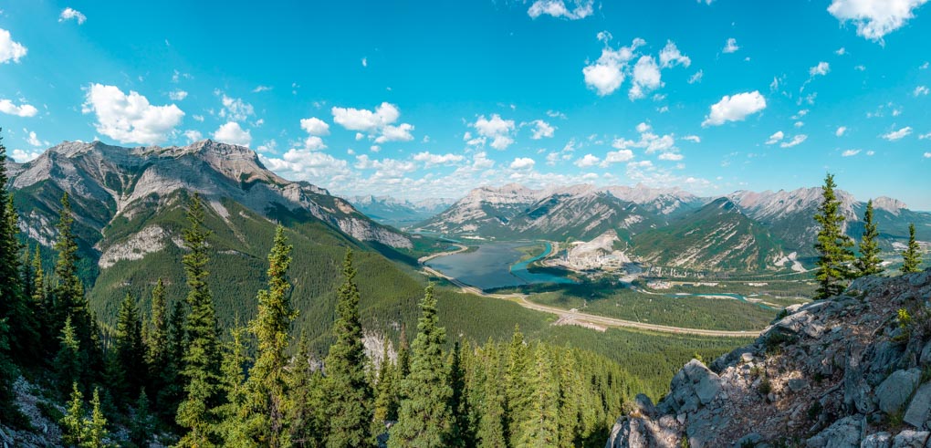 Panoramic shot of the views from Heart Moutain in Canmore