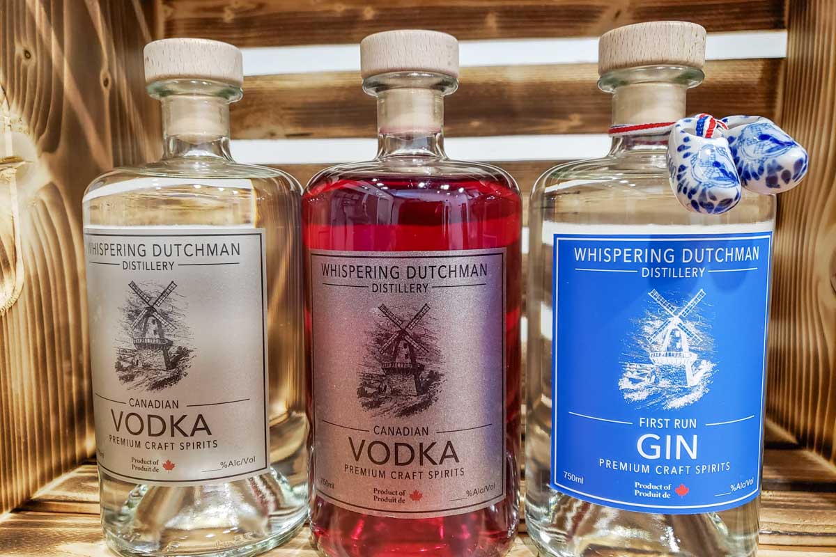 three spirits at Whispering Dutchman Distillery