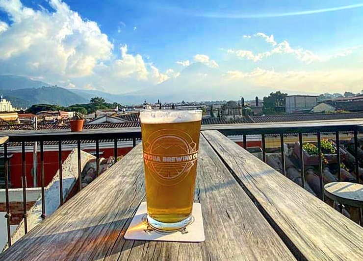 view from the antigua brewing company in Antigua, Guatemala