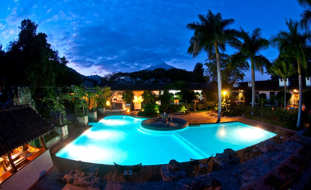 the pool at hotel casa santa domingo in antigua, guatemala