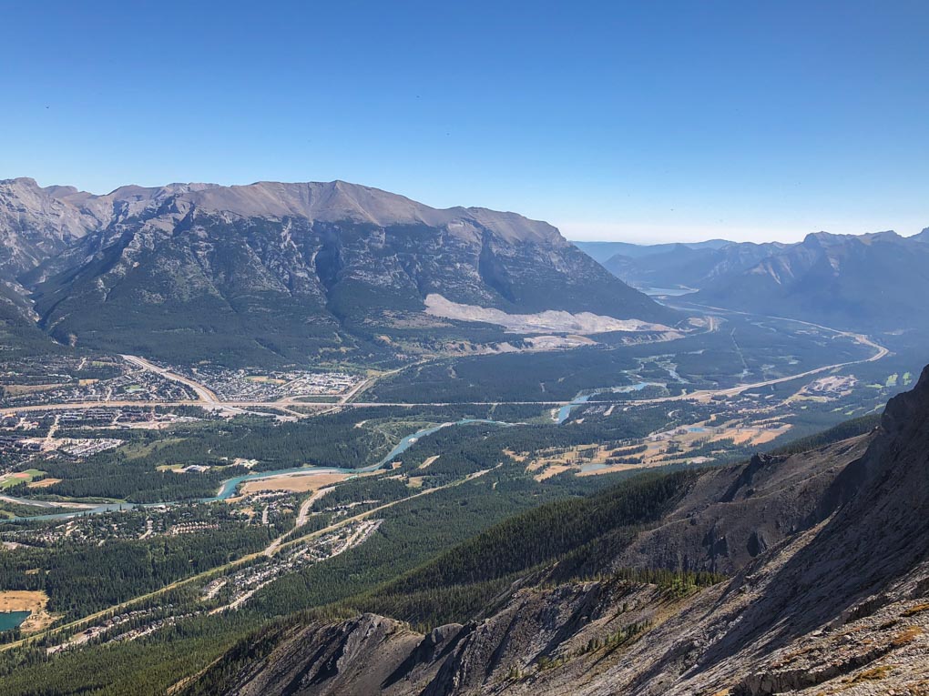 Looking down on Canmore from the trail