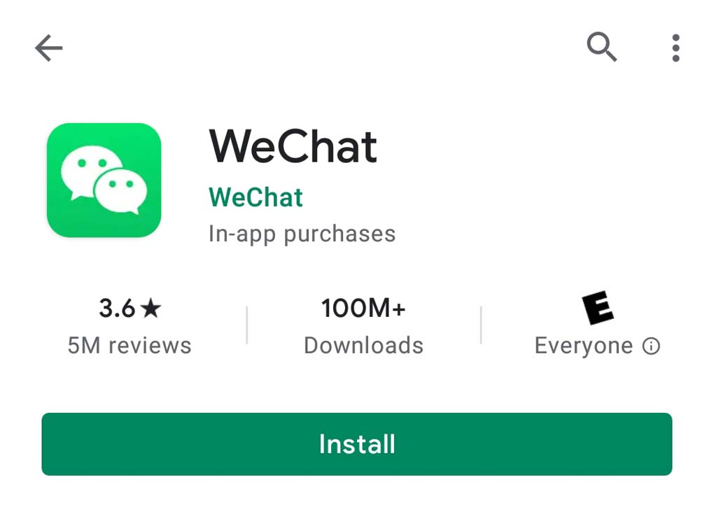We chat in app store