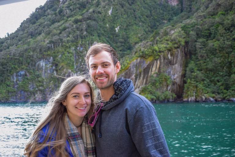 Dan adn Bailey in Milford Sound
