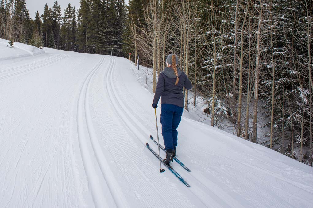 Cross country skiing during winter in Canada