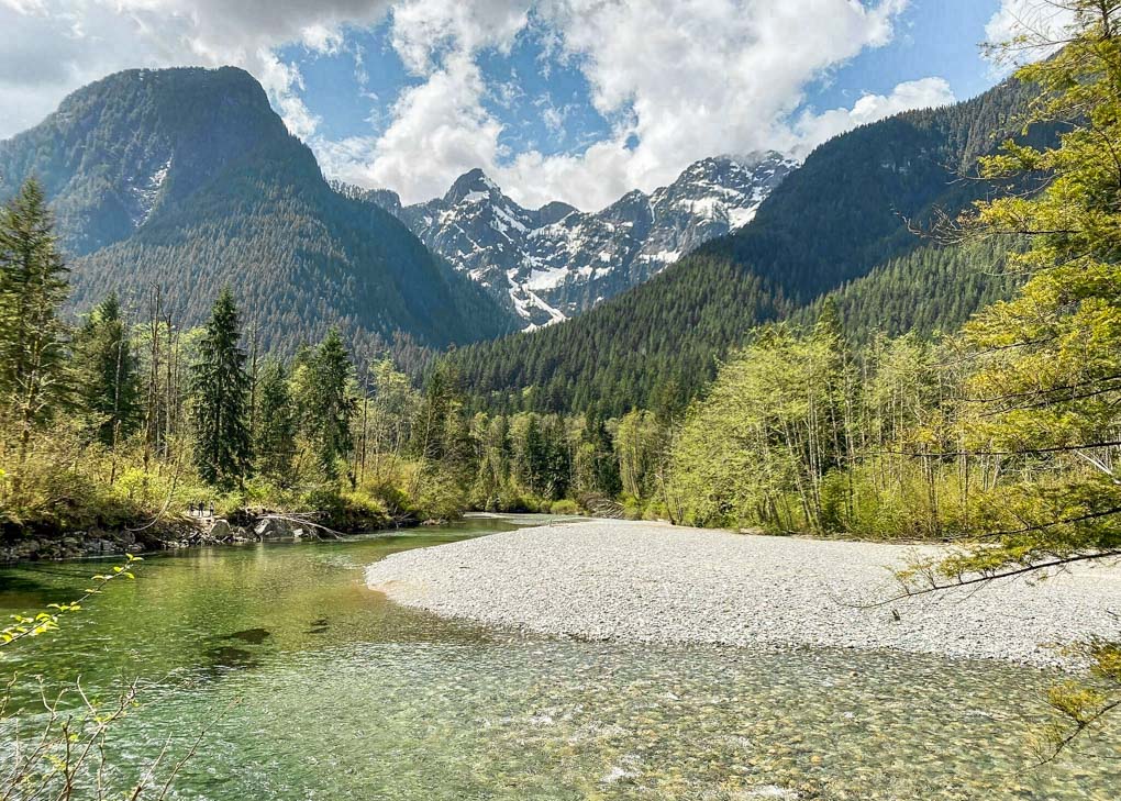 Views on the Gold Creek Falls at Alouette Lake, Golden Ears Park