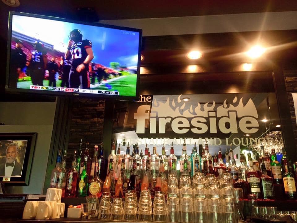 the bar inside fireside restaurant and lounge