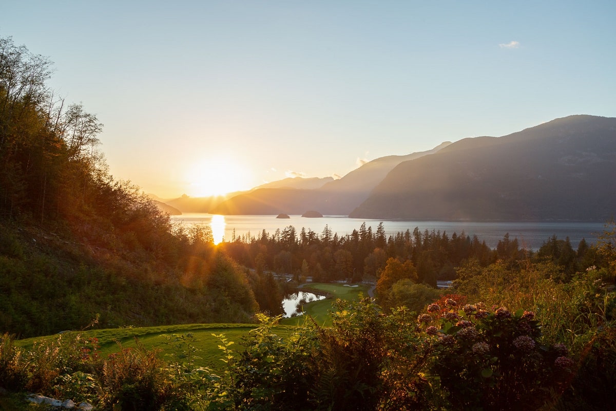 Furry Creek Golf course at sunset