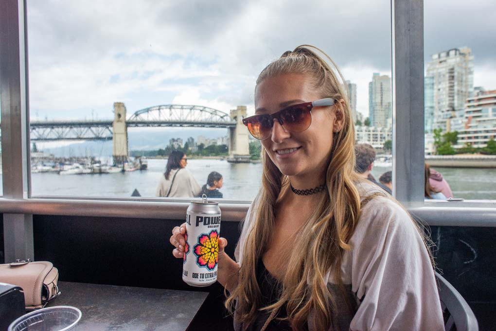 Having beer on Granville Island