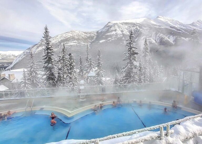 The Banff Upper Hot Springs during winter