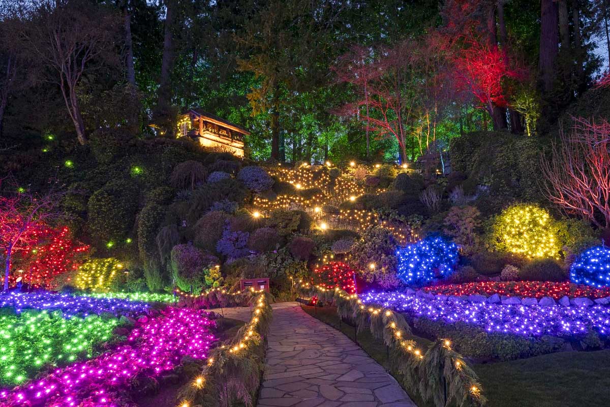 Butchart Gardens Christmas Display Victoria BC Canada