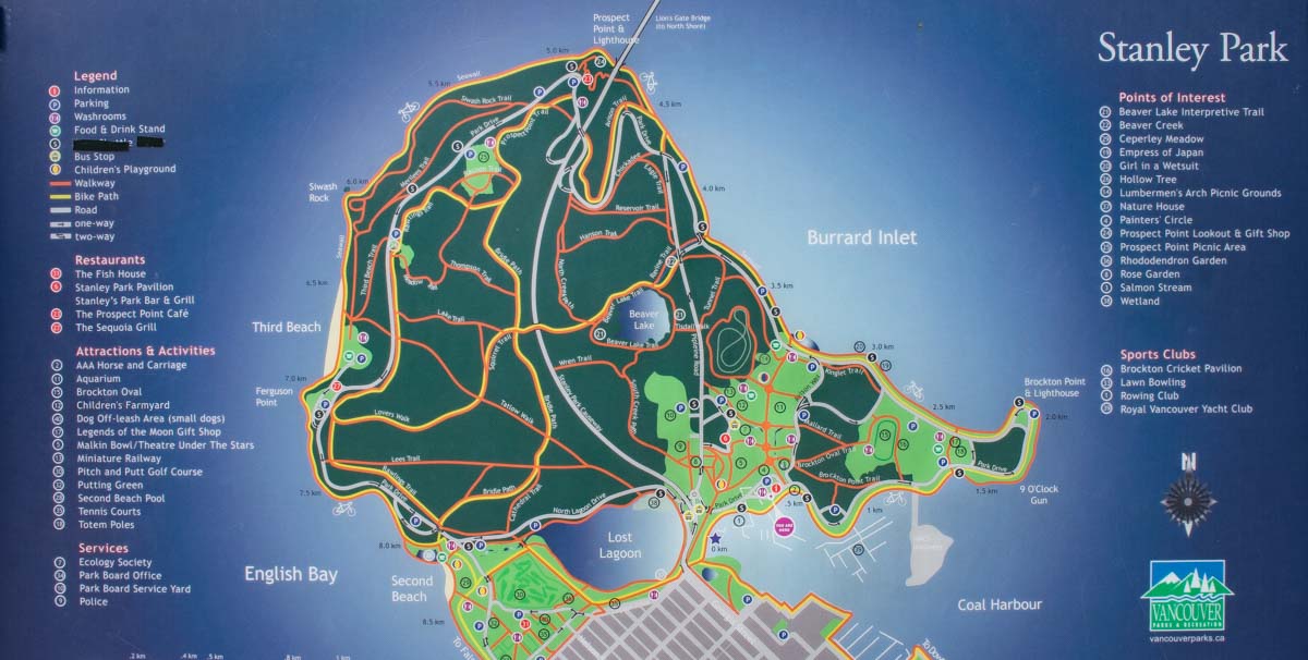 Map of Stanley Park, Vancouver