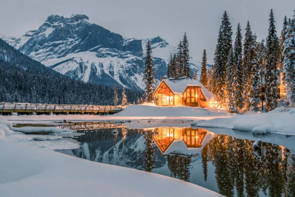 Emerald Lake in winter, Yoho National Park