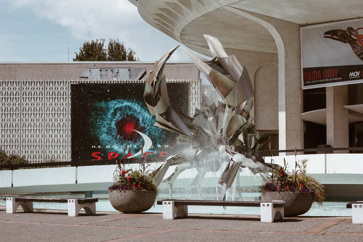 Sculpture out the front of the H.R. MacMillan Space Centre