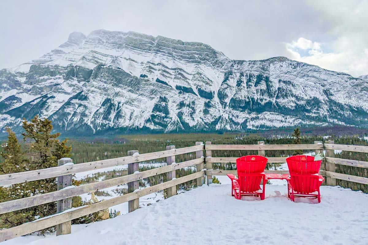 Views from the Hoodoos Trail in winter, Banff