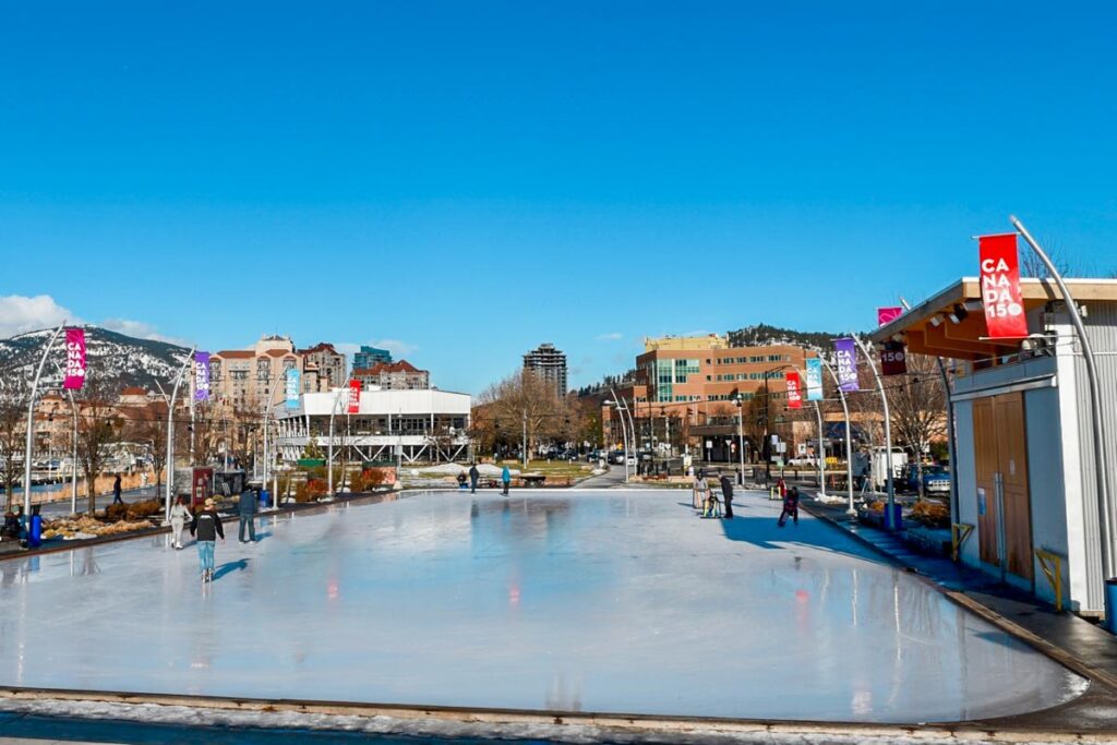 Ice skating at Stuart Park, Kelowna
