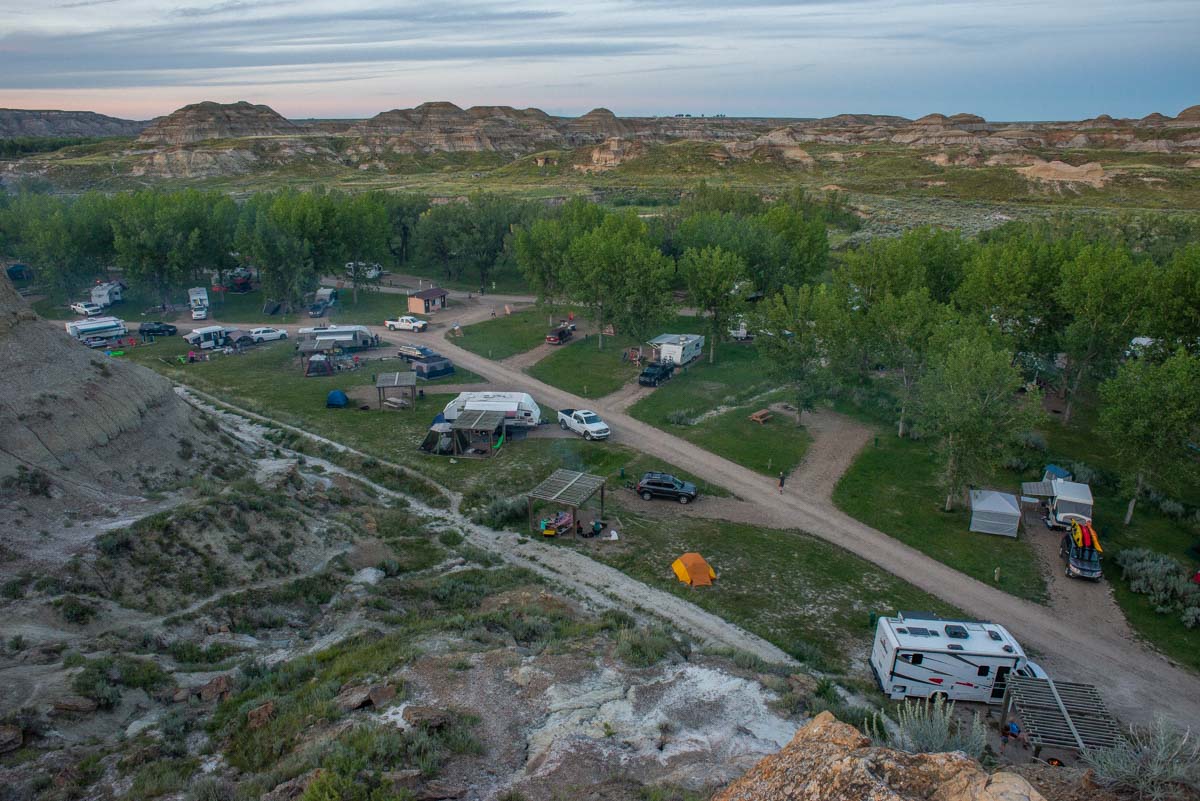 The campsite in Dinosaur Provincial Park