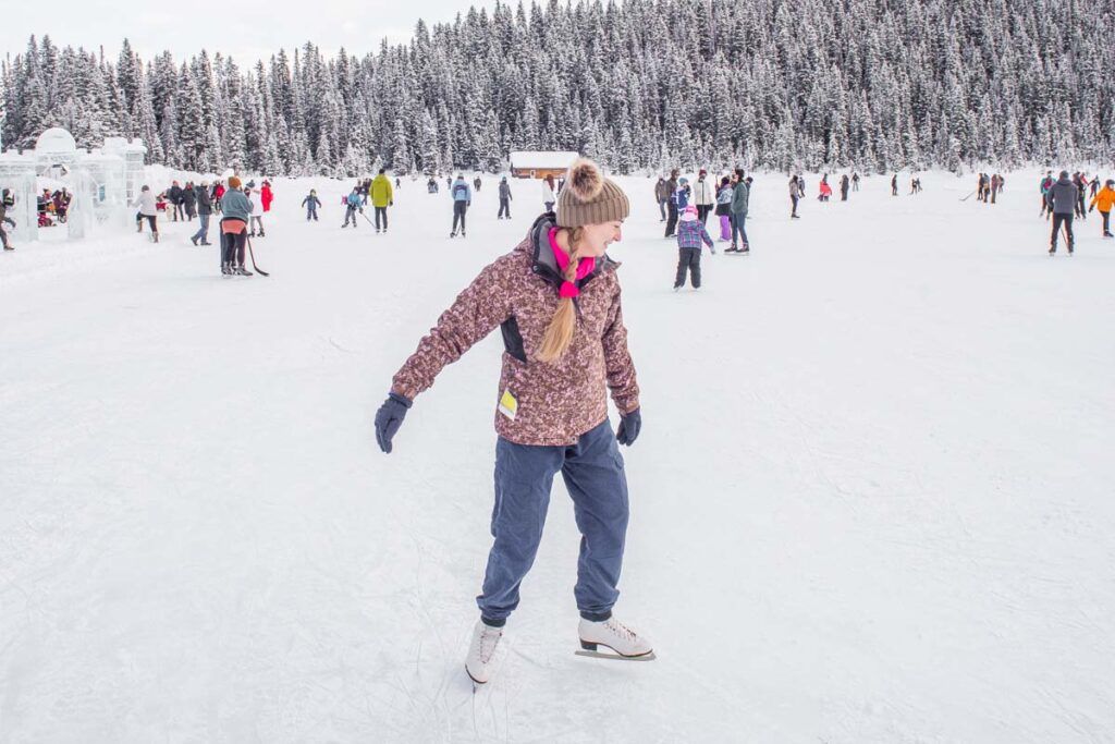 A lady all dressed up in winter gear in Canada