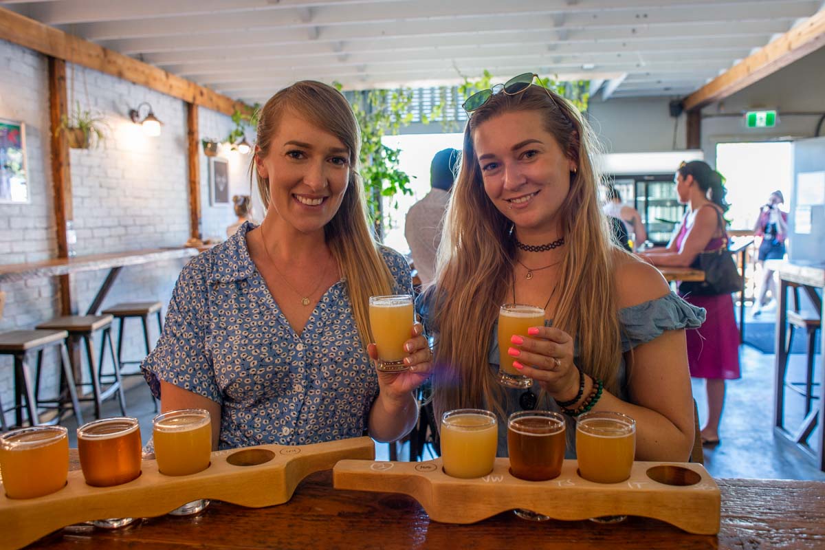 Drinking craft beer at Port Moody, Vancouver