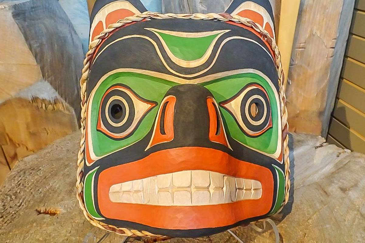 A mask at the Squamish Lil’wat Cultural Cen