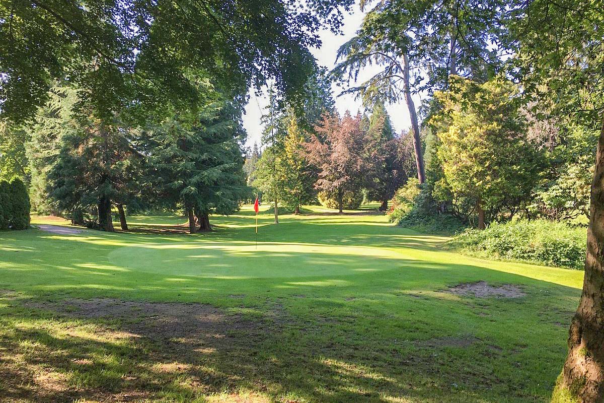 A green at Stanley Park Pitch and Putt