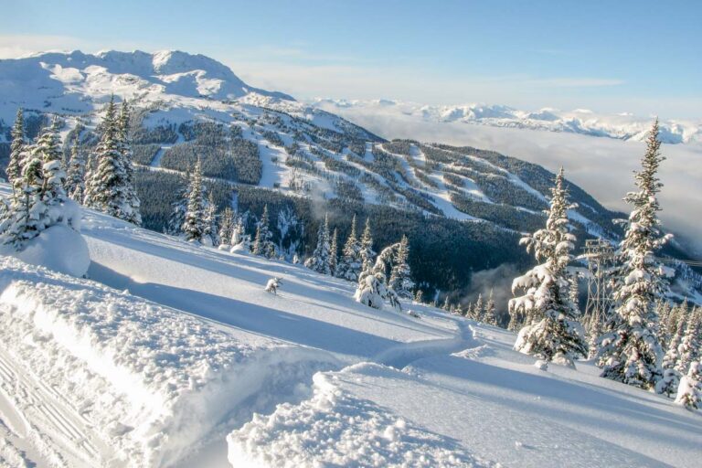 Mountain views from Whistler Blackcomb in winter