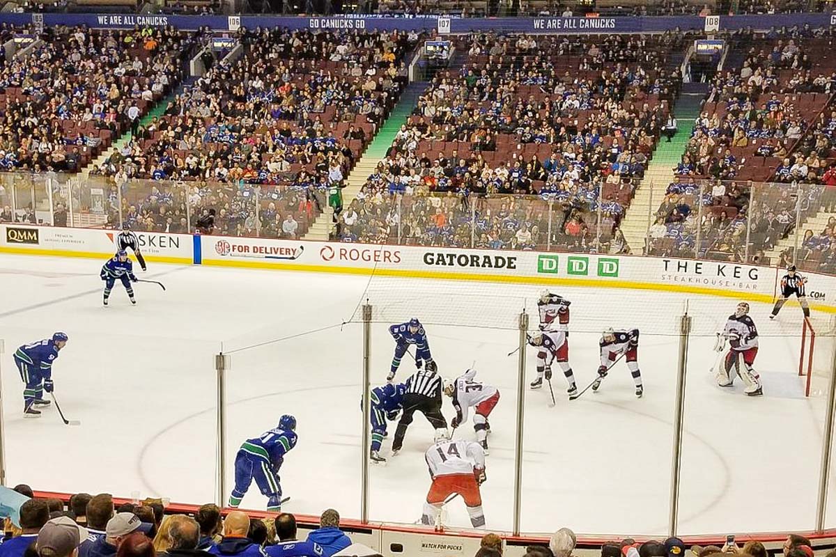 Vancouver Canucks in action at Rogers Arena