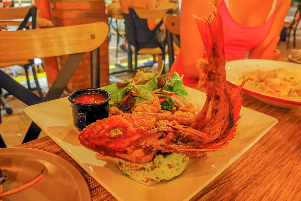 Fresh seafood in Sayulita, Mexico