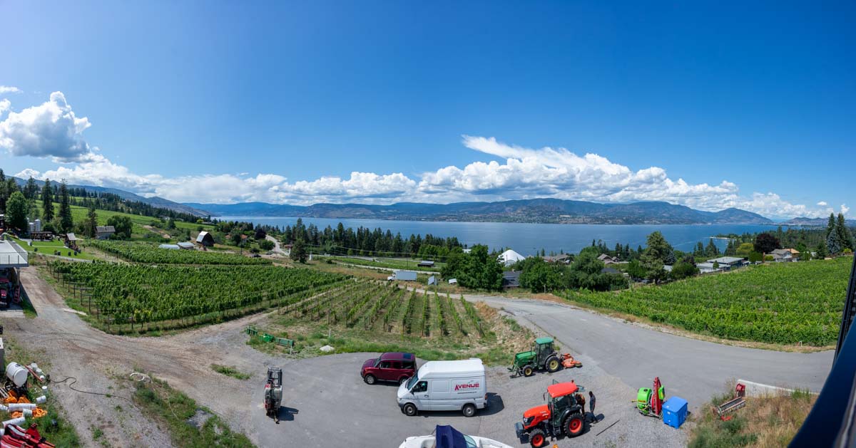 The view from Summerhill Pyramid Winery