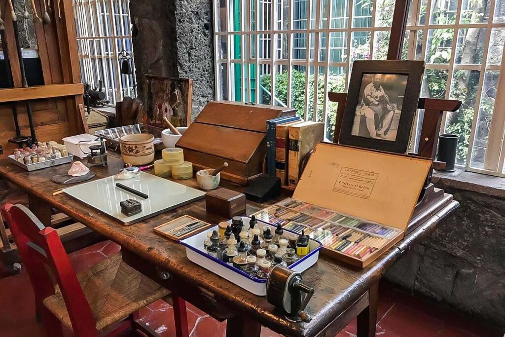 Frida Kahlo's desk in the Frida Kahlo Museum