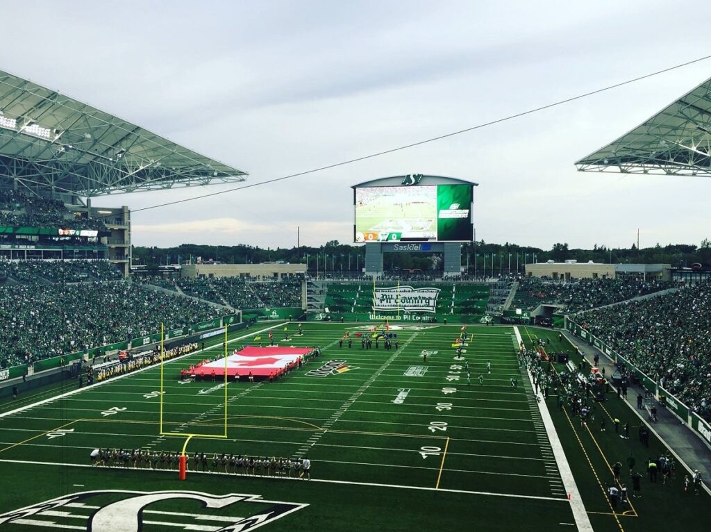 A riders game at Mosaic Stadium in Regina, Saskatchewan