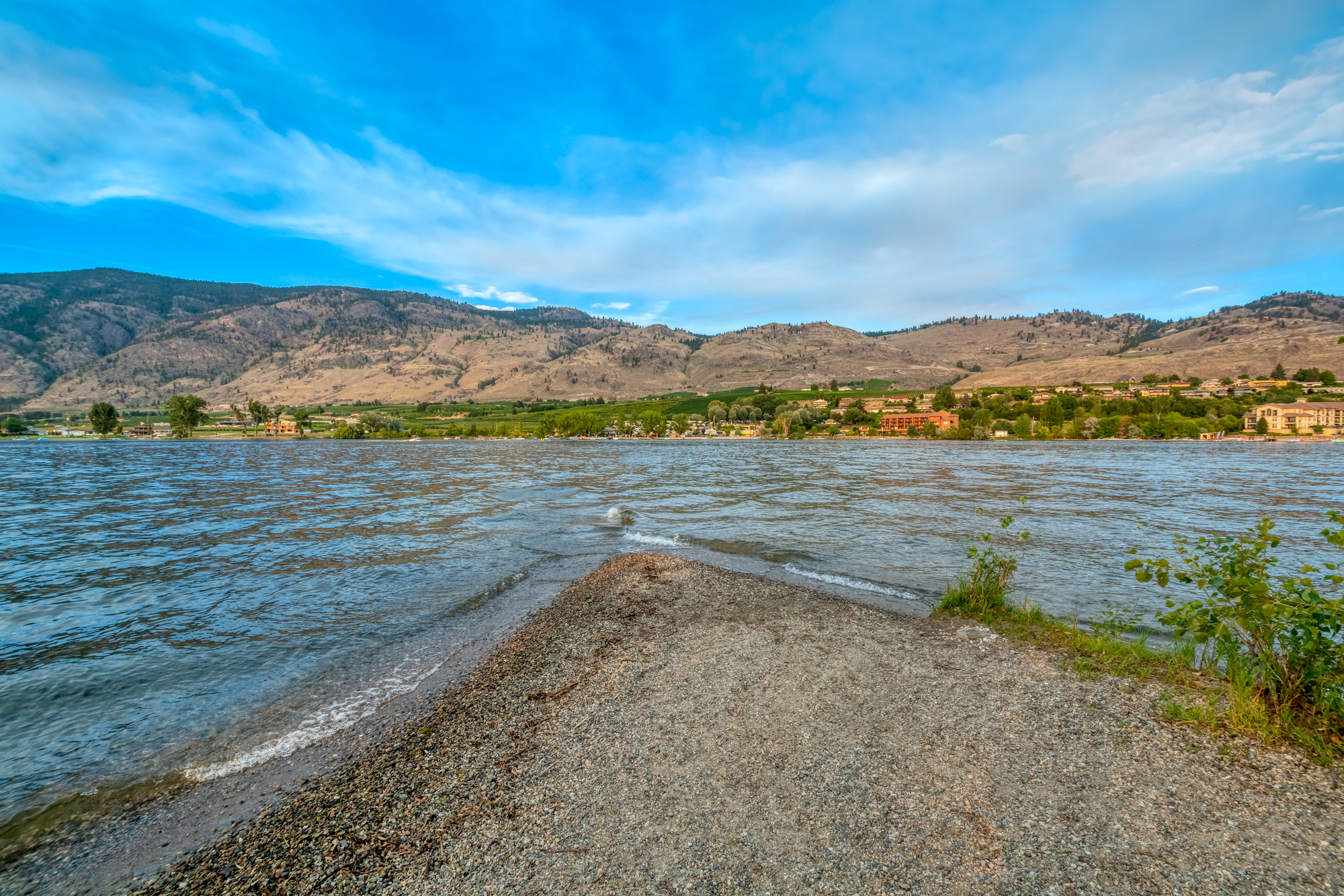 Blue skies and mountains in the background at Haynes Point on Osoyoos Lake