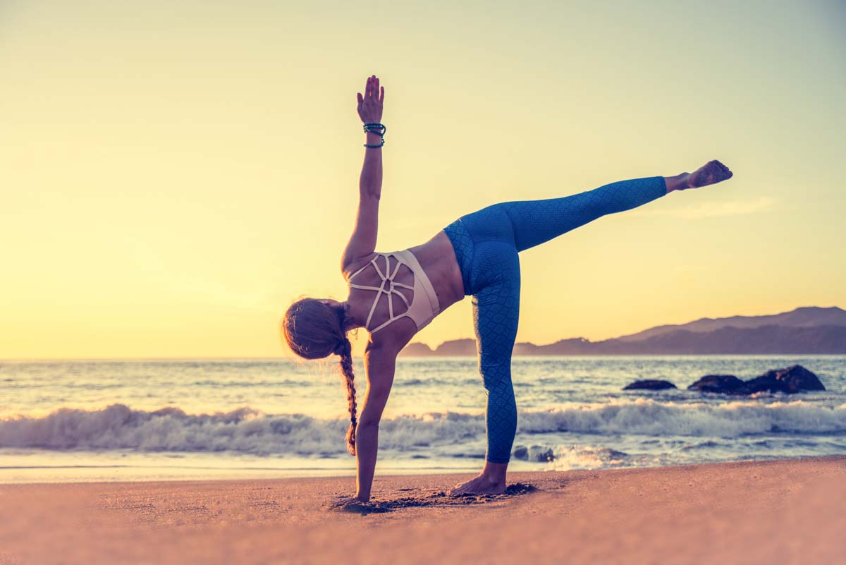 Yoga on a beach in Mexico