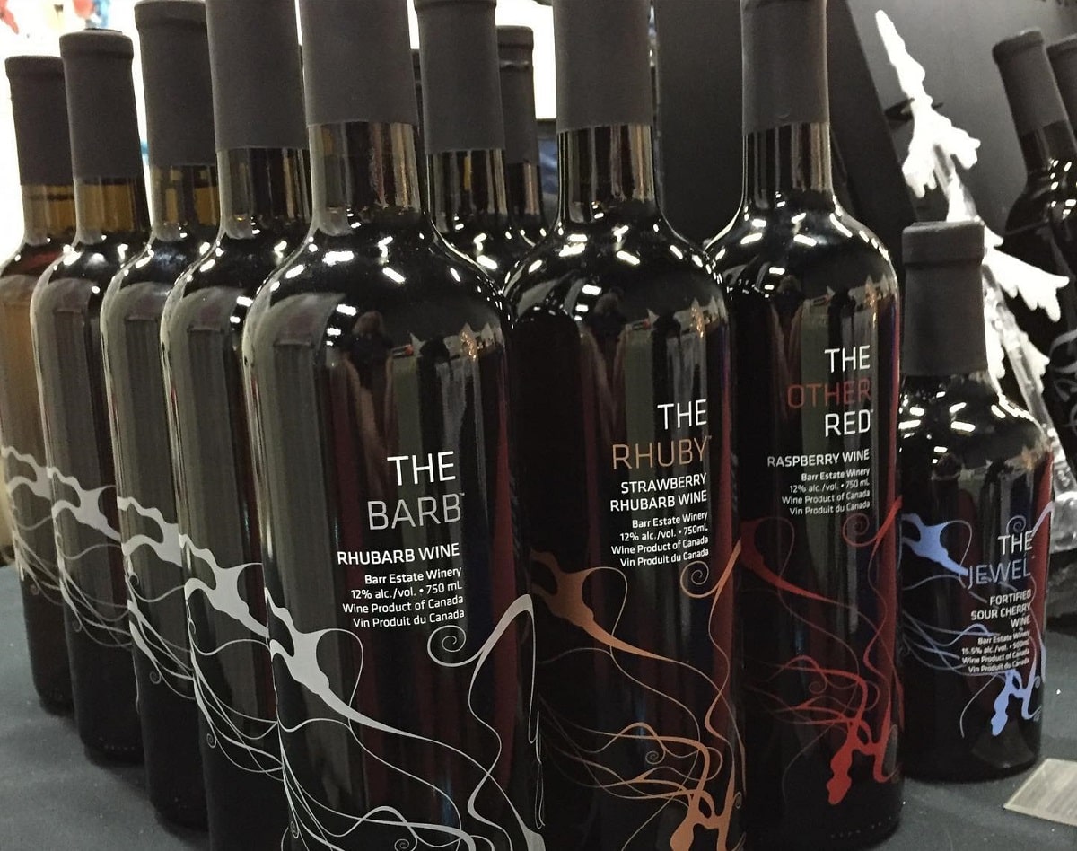 wine bottles from Barr Estate Winery in Edmonton