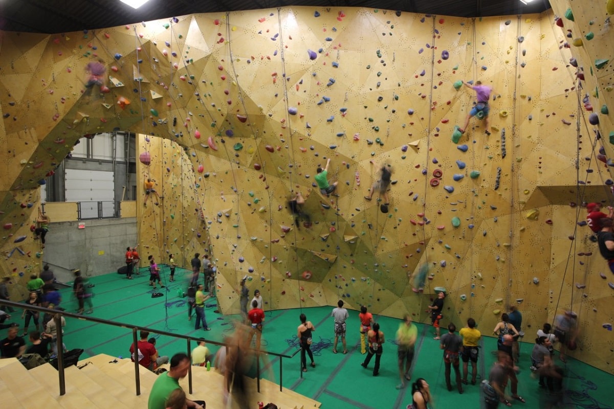 the inside of one of the Calgary Climbing Centres