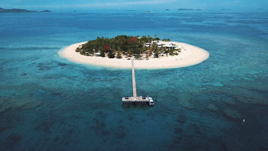 aerial view of Malamala Beach Club in fiji