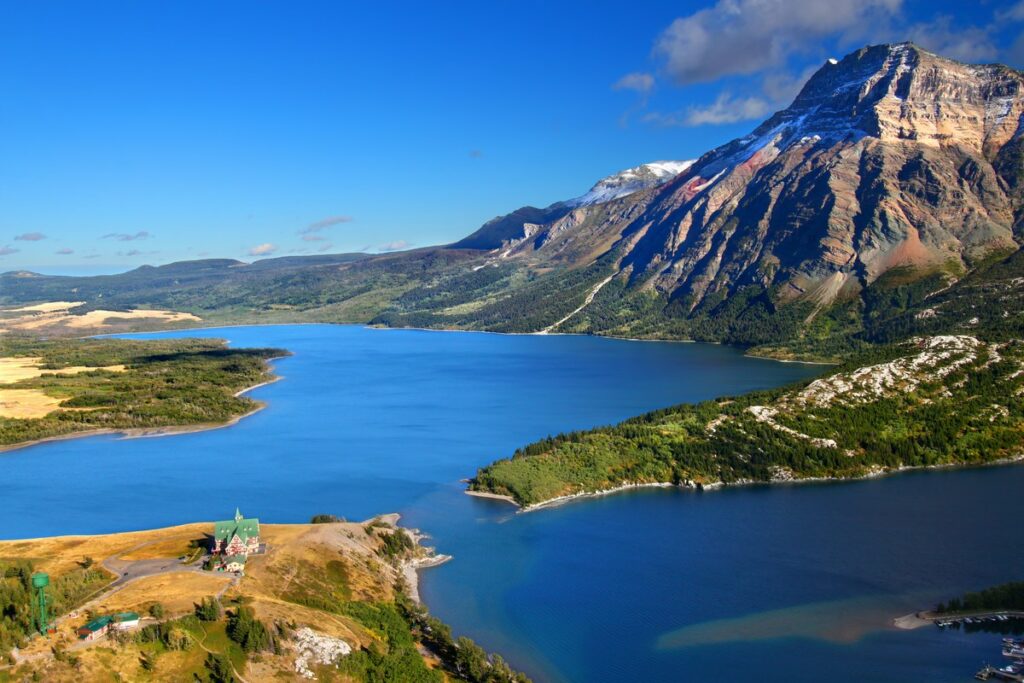 Waterton Lakes National Park on a sunny summer day