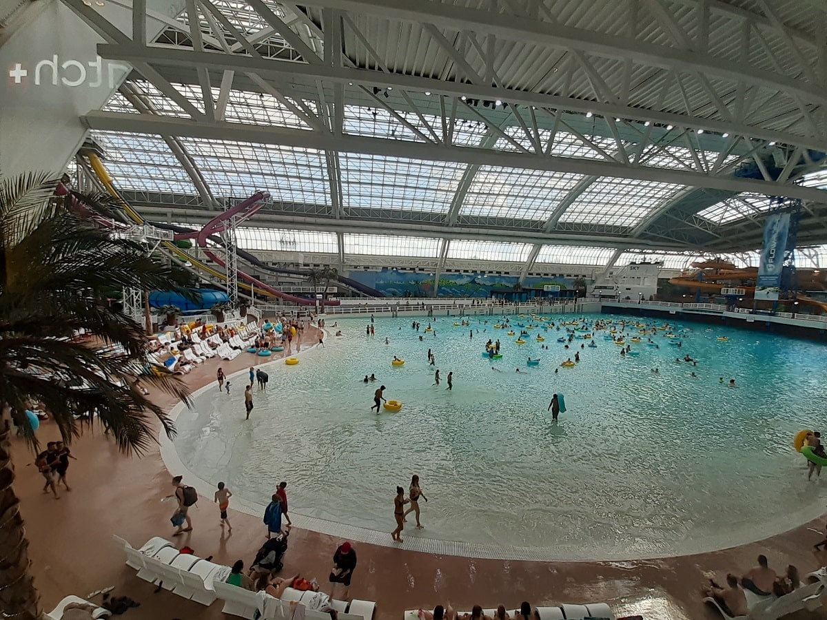 the wavepool at the West Edmonton Mall Waterpark